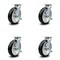 Service Caster 8 Inch Rubber on Aluminum Caster Set with Roller Bearings and Brake/Swivel Lock SCC-30CS820-RAR-TLB-BSL-4 - alternate 1